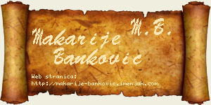 Makarije Banković vizit kartica